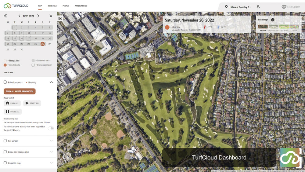 Integrating Husqvarna’s Automowers into TurfCloud provides superintendents with up-to-date mower positioning and coverage. (Photo: Greensight)