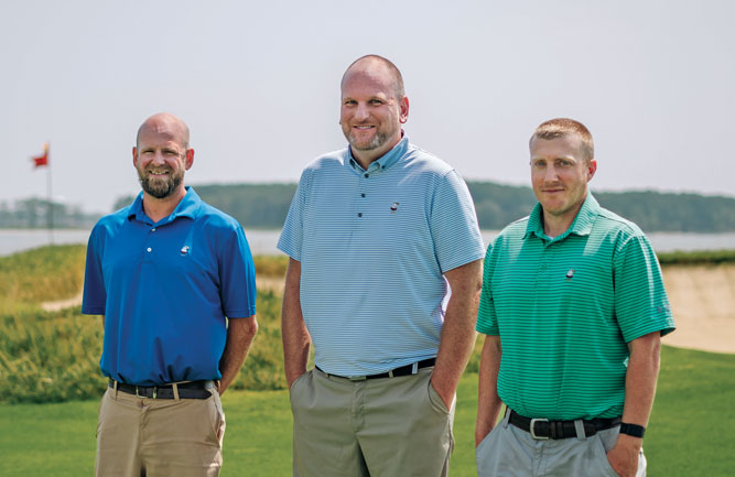 Assistant Superintendents Kevin Titus (left) and Tony Rubbico (right) were a major help in my transition to Rehoboth Beach CC. (Photo: Caleb Cauthren, Rehoboth Beach CC)