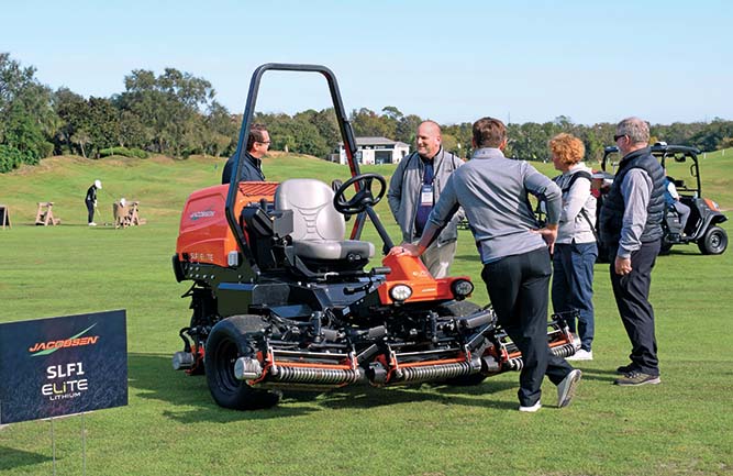 The Jacobsen demonstration area draws a crowd during the Summit. 