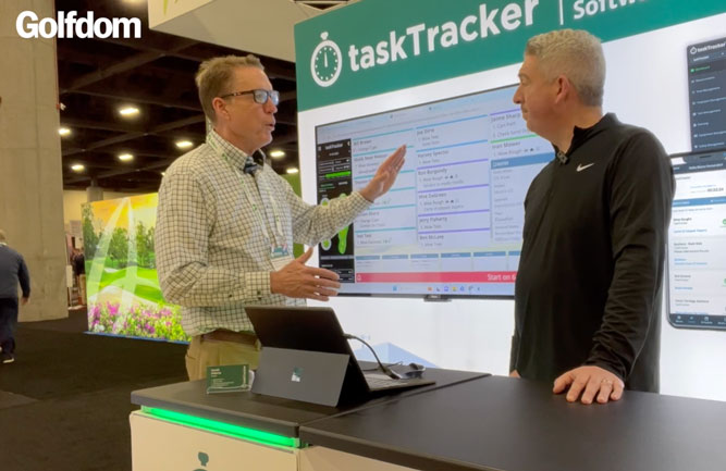 Gerald Flaherty, CGCS, shows Seth Jones the key uses of taskTracker ...