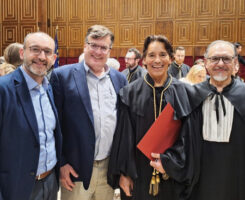 (Left to right): Stefano Macolino, Ph.D. (University of Padua / European Turfgrass Society), Mike Fidanza, Ph.D. (Penn State University), Carmen Magro, Ph.D., Claudio Bonghi, Ph.D. (University of Padua)(Photo: Carmen Magro)