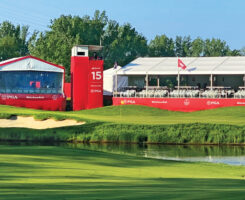 Holes 14-18 at Harbor Shores GC sit on the Paw Paw River, which runs nearly 62 miles through southwest Michigan and eventually merges with the St. Joseph River before flowing into Lake Michigan. (Photo: Matthew Vollrath)