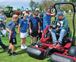 David Phipps, GCSAA field staff representative for the Northwest, notes that GCSAA offers $500 grants to help offset First Green expenses. “That will offset the costs for the busing or lunches or whatever you want to use the money for,” he says. (Photo: Golfdom staff)