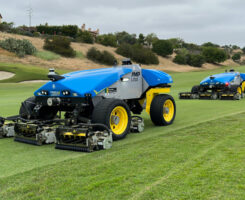 Two AMP's from FireFly Automatix mowing at The Santaluz Club in San Diego, Calif. (Photo: Firefly Automatix)