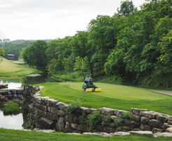 John Deere unveiled its new 2775 E-Cut Electric Triplex Mower at the 2025 GCSAA Conference and Trade Show. (Photo: John Deere)