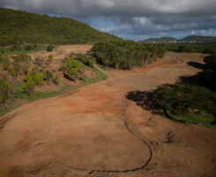 This drone shot was taken in Puerto Rico but piloted by an operator in Arkansas who was connected via Starlink internet. (Photo: Heritage Links)