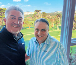 Editor-in-Chief Seth Jones with Olympic Club director of golf course maintenance Troy Flanagan during the 2023 media day hosted by the Olympic Club. (Photo: Golfdom staff)