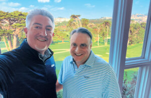 Editor-in-Chief Seth Jones with Olympic Club director of golf course maintenance Troy Flanagan during the 2023 media day hosted by the Olympic Club. (Photo: Golfdom staff)