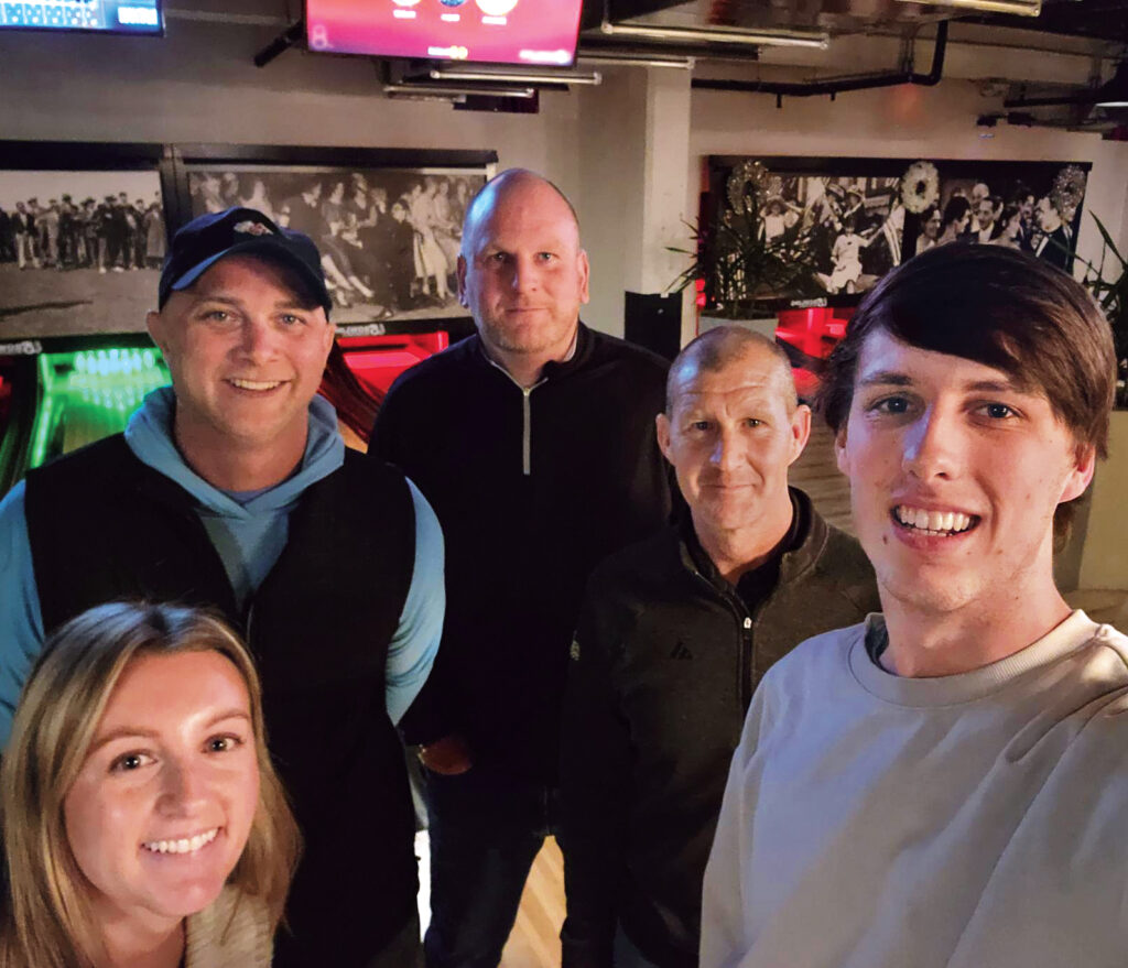 Spare a photo?: At the Syngenta Business Institute in North Carolina, associate editor Nathan Mader (far right) tried some duckpin bowling with some Friends of Golfdom. Joining him is (from left) Lyndsay Rusczak, senior account executive at G&S Business Communications, and superintendents Brandon Smith, Laurel Springs (Ga.) GC; Alan FitzGerald, Rehoboth Beach (Del.) CC and Golfdom columnist; and Matt McKinnon, The Legacy Courses (Minn.) at Craguns. (Photo: Golfdom staff)