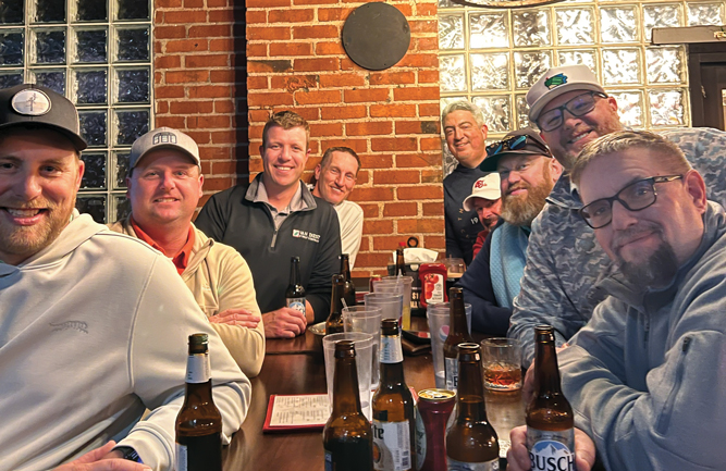 Next time, HOJ then Rick’s place: The Iowa GCSA now has a VIP invite next time they’re in Lawrence — Seth’s garage, then Rick’s. Nick Kray, Elmcrest CC, Cedar Rapids, Iowa; Matt Hall, Burlington (Iowa) GC; Caleb Swanson, Van Diest Supply Co.; Tom Meier, Veenker Memorial GC, Ames, Iowa; Jones; Matt Beatty, Iowa Turfgrass Institute; Tim Gravert, Crow Valley GC, Davenport, Iowa; Randy Robinson, GCSAA; and Chad Shafer, Geneva G&CC, Muscatine, Iowa, are all in. (Photo: Golfdom staff)