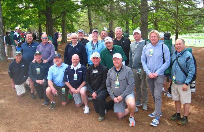 62026 Meet up at the Masters It was great to see so many smiling faces show up for our annual “Meet up at the Masters” Friends of Golfdom (FOG) group photo. All of these guys are current or former superintendents; all are lifetime members of the FOG. Starting from the front row, then moving front to back: Dick Novak, CGCS; Charles Kornmann; Bob Wethor; Mark Semm; Kelly Eilers; (middle row) Cummins; Mark Clark; Chuck Mohr; John Parmelee; Monte Swift; Brian Mohr; Scott Ramsay, CGCS; (back row) James Walraven, CGCS; Rick Wit, CGCS; Jones; and Dave Swift. (Photo: Golfdom staff)
