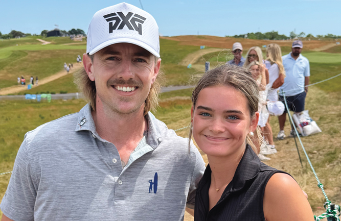 It’s Knapp time At the 2026 U.S. Open, Bella Thompson, daughter of BASF’s Brian Thompson, got a photo with Jake Knapp, currently ranked No. 44 in the world. (Photo: Golfdom Staff)