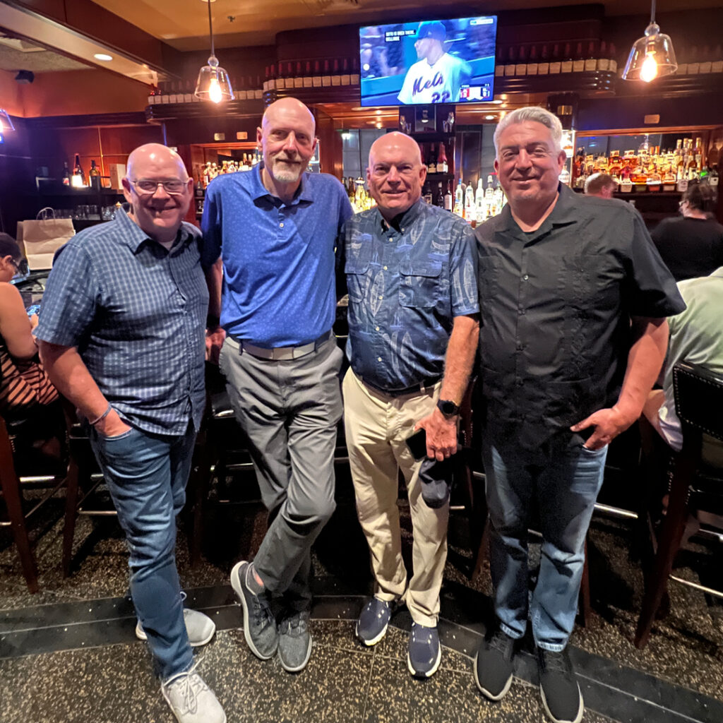 Retirement party Russ Mitchell, key account manager, Albaugh (second from left) recently announced he’ll be retiring early next year. All the reason to celebrate! Joining Mitchell are Hollister; Jerry Corbett, business development manager, Albaugh; and Jones. (Photo: Golfdom staff)