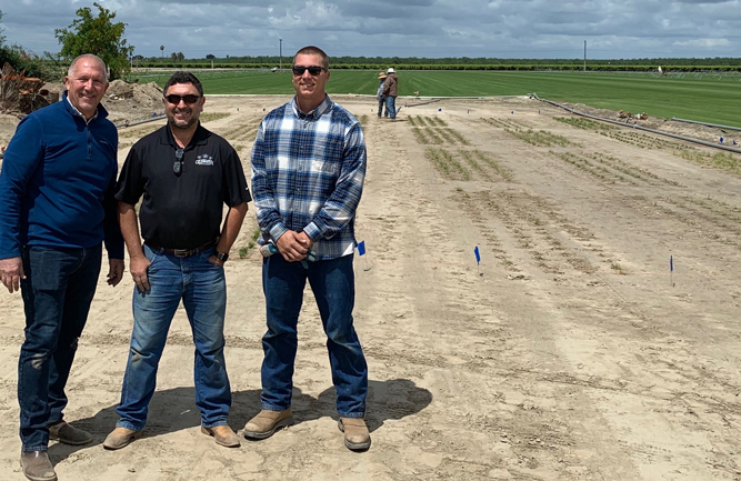Larry LeMay, Gurgel and Alec LeMay. (Photo: Sod Solutions)