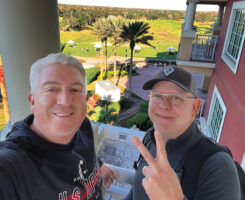 Golfdom’s Editor-in-Chief Seth Jones and Editor Scott Hollister celebrate the end of a successful Golfdom Summit with a selfie overlooking the Reunion Resort driving range. (Photo: Golfdom Staff)