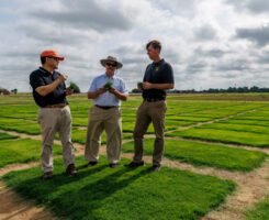 The World Cup final was played on Tahoma 31, a warm-season bermudagrass developed by OSU Agriculture Ph.D. researchers, Yanqi Wu, Dennis Martin and Charles Fontanier. (Photo: Mitchell Alcala, OSU Agriculture)